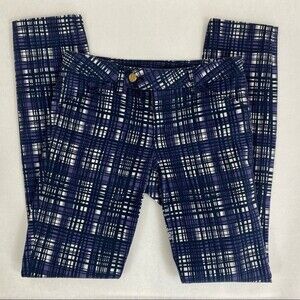 Tory Burch Connor Jeans Sz 26 plaid skinny stretch jeans